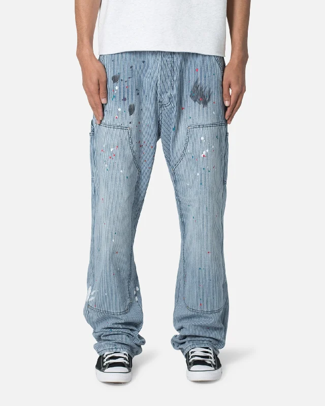 MNML Jacquard Carpenter Pants Blue Classic Straight-Leg Pants