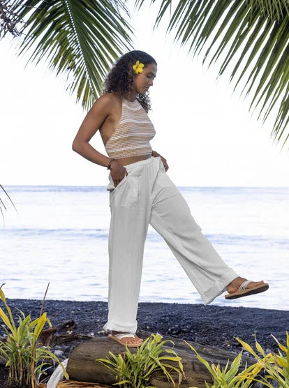 Roxy What A Vibe Pant Snow White Classic Bootcut Trousers