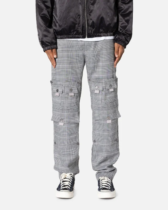 MNML Plaid All Over Pocket Pants Grey Classic Flared Pants