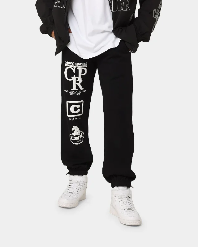 Carre Automobile Baggy Sweat Pants Black Trendy Printed Pants