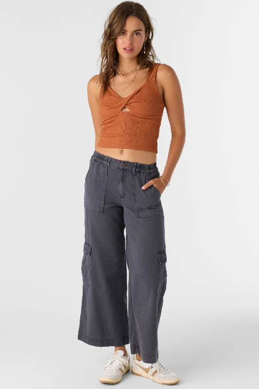 BREXTON CARGO PANT Chic Faux Leather Pants