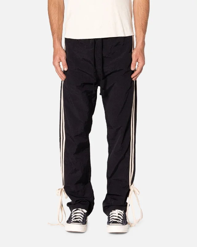 MNML Tied Stripe Track Pants Black Comfy Cargo Trousers