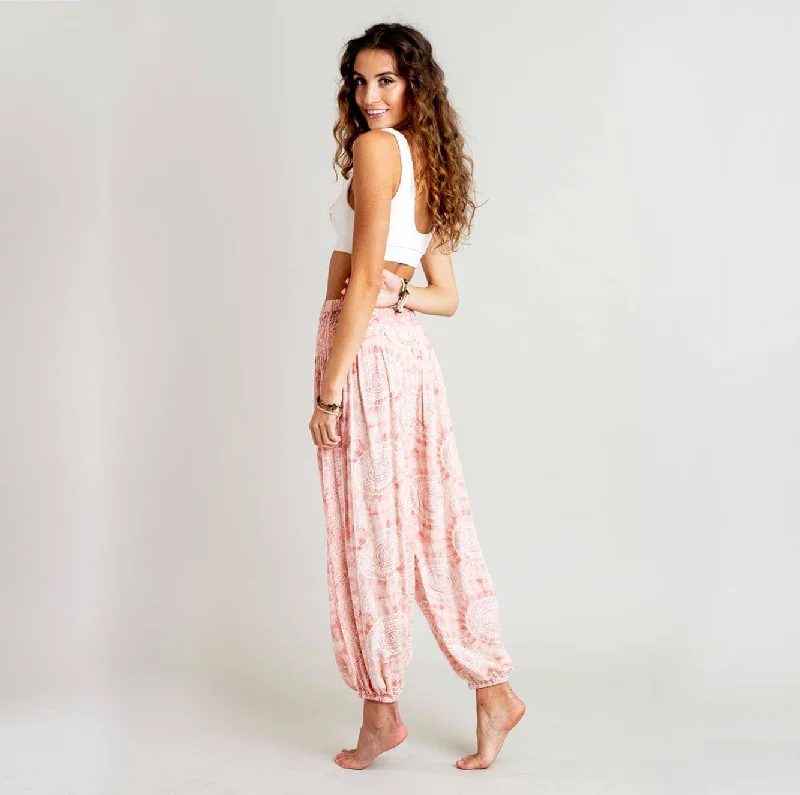 Lotus and Luna - Peach Beach Harem Pants Fashionable Work Pants