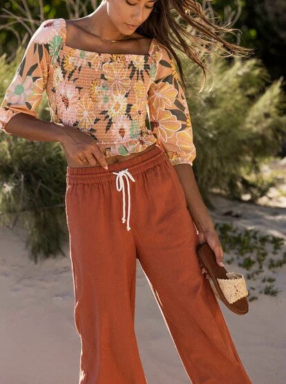 Roxy Lekeitio Beach Pant Clay Casual Plaid Pants