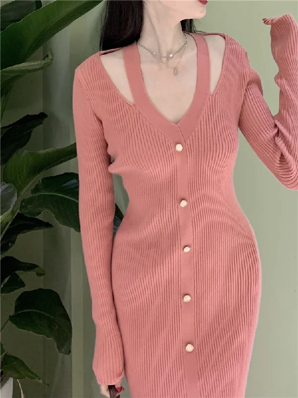 Julia Fashion - Knitted Women's Dress