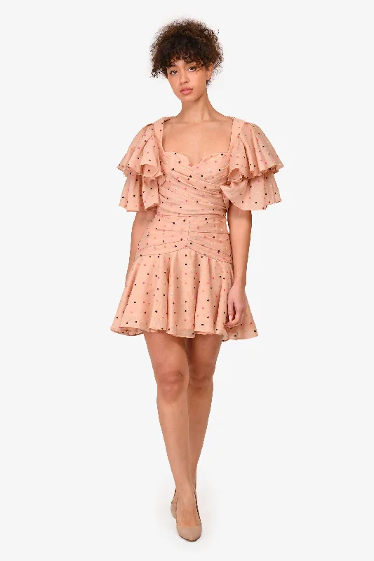 Acler Pink/Multicoloured Polka Dot Dress Size 2