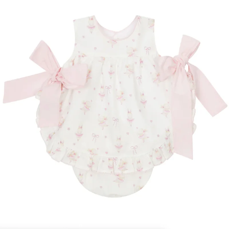 New In Deolinda Girls Ballerina Bunny Sun Dress & Bloomers