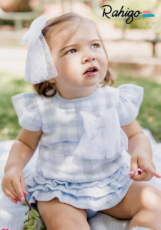 New In Rahigo Baby Girls Baby Blue Check Dress - Pre Order