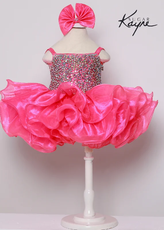 Sugar Kayne C226 Short Ruffle Rhinestone Corset Cupcake Pageant Dress Rhinestone Crystal Gown Sugar Kayne C226 Short Ruffle Rhinestone Corset Cupcake Pageant Dress Rhinestone Crystal Gown