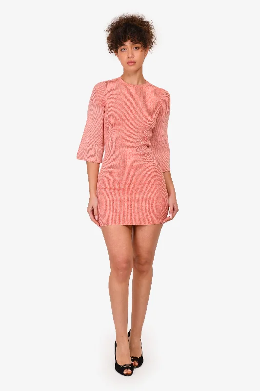 Stella McCartney Pink Speckled Wide Sleeve Dress Size 36