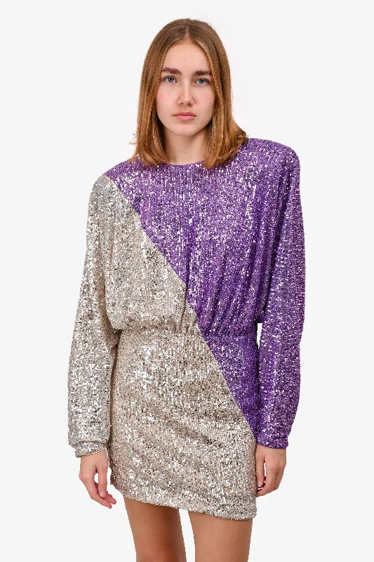 Rotate Purple/Silver Sequin Dress Size 4