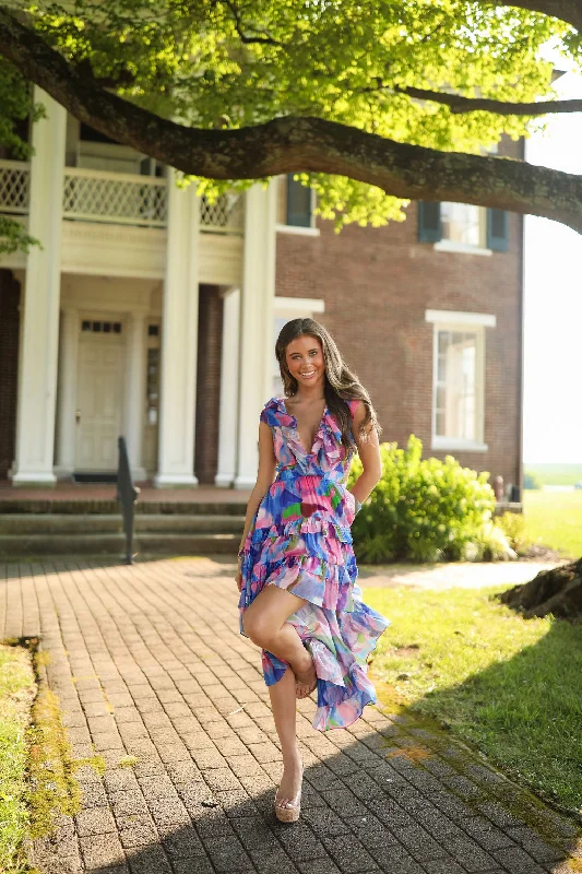 Capri Dress - Blue/Floral