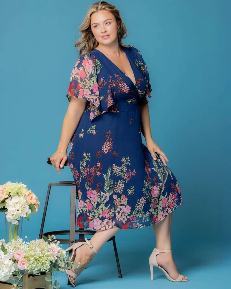 Breezy Border Print Cocktail Dress
