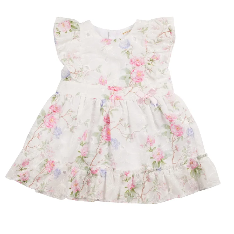 New In Mintini Girls White Floral  Dress