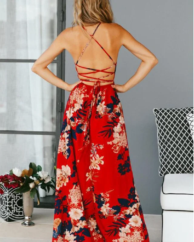 DRESS MAXI DRESS Fashionable Maxi Dress with Fringe
