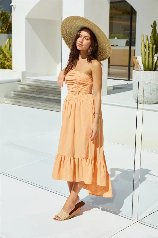 Love In The Summer Maxi Dress Orange Fashionable High-Low Maxi Dress
