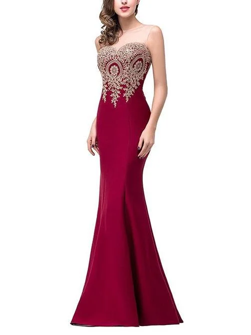 Sleeveless Mermaid Bodycon Evening Gown Maxi Dress Stylish V-Neck Maxi Dress