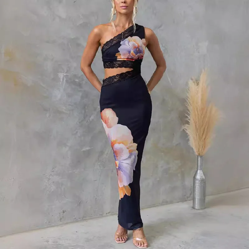 Elegant Summer Sass Floral Bodycon Maxi Dress | Floral Cutout Maxi Dress | Lace Dress | One Shoulder Maxi Chic Boho Print Maxi Dress Elegant Summer Sass Floral Bodycon Maxi Dress | Floral Cutout Maxi Dress | Lace Dress | One Shoulder Maxi Chic Boho Print Maxi Dress