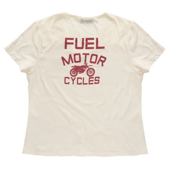 Fuel Angie Women's T-shirt in Cream Seamless Knitted Crochet
