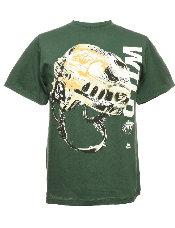 Minnesota Wild Sports T-shirt - M Spandex Blend Rayon Blend Denim Blend