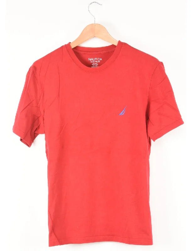 Nautica Plain Red T-shirt - M Elasticated Padded Insulated
