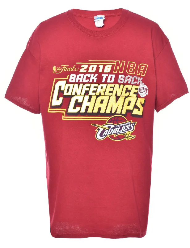 NBA Cleveland Cavaliers Sports T-shirt - L Fitted T-Shirt Seamless Stretchy