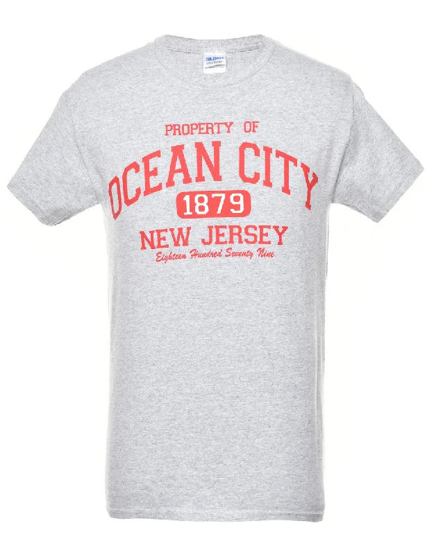 Ocean City Printed T-shirt - S Anti-Shrink Durable Soft