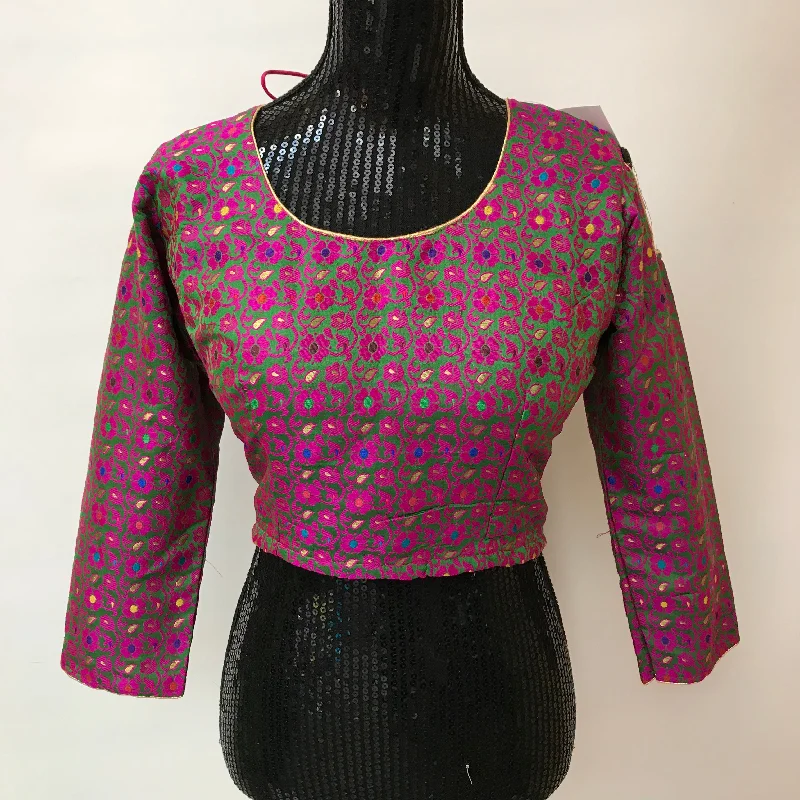 Cold Shoulder Brocade Blouse Casual Relaxed Fit Blouse