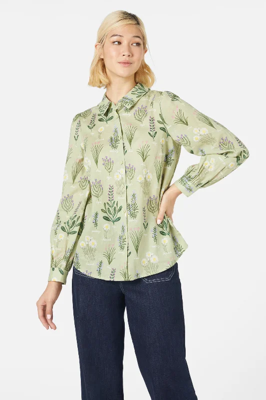 Herb Garden Blouse Elegant Embroidery Blouse