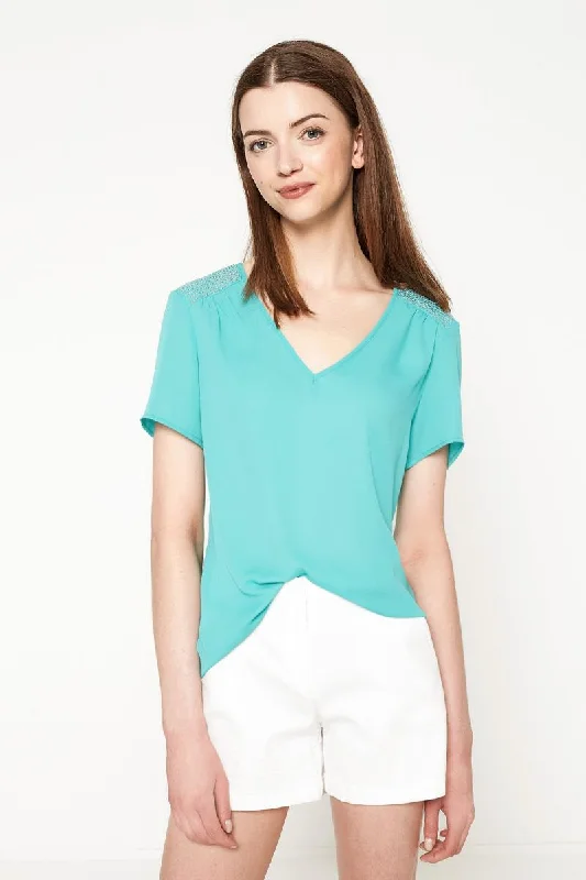 Women Green Blouses Smart Business Blouse