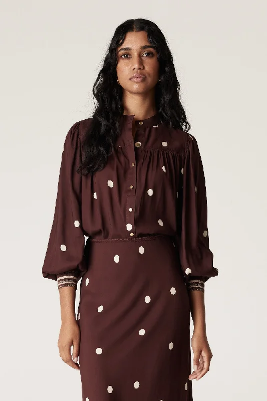 Roberts Blouse - Chocolate Spot Everyday Stylish Blouse