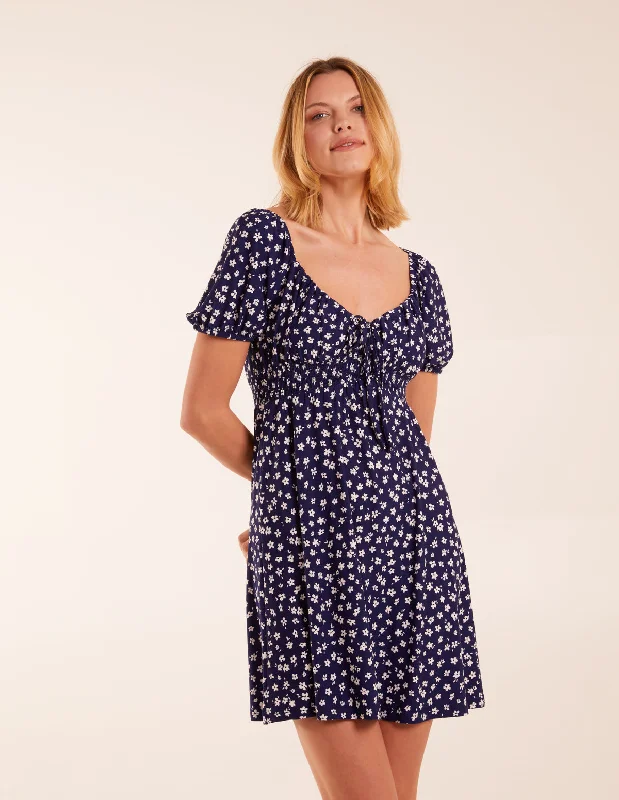 Sweet Heart Neck Floral Mini Dress Stylish Spaghetti Strap Mini Dress