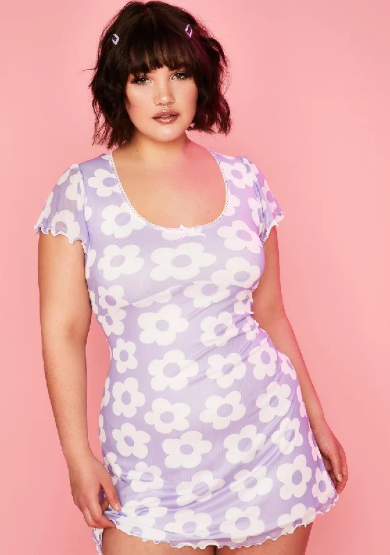 Plus Pollen In Luv Mini Dress Comfortable Linen Mini Dress
