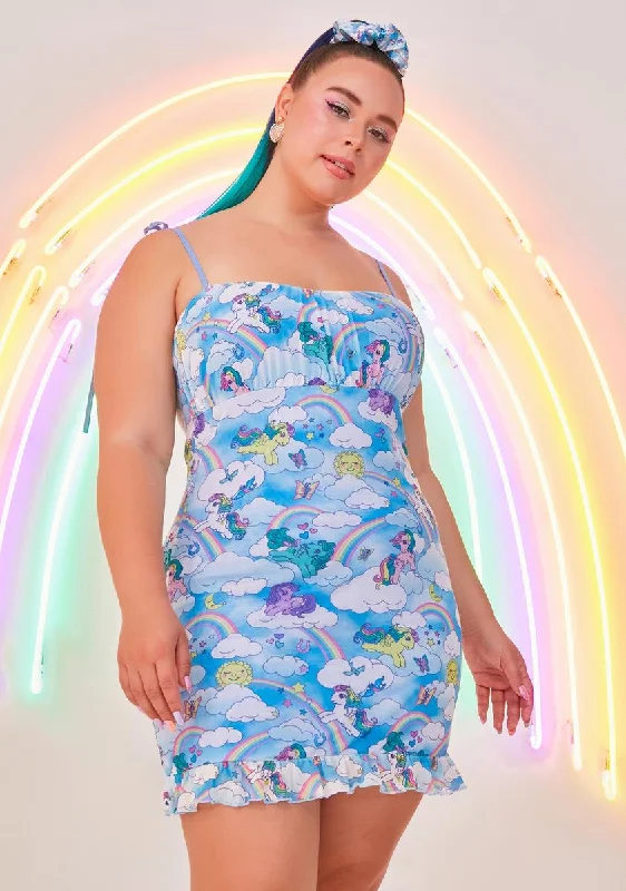 Plus Rainbow Chaser Mesh Mini Dress Classic Solid Mini Dress