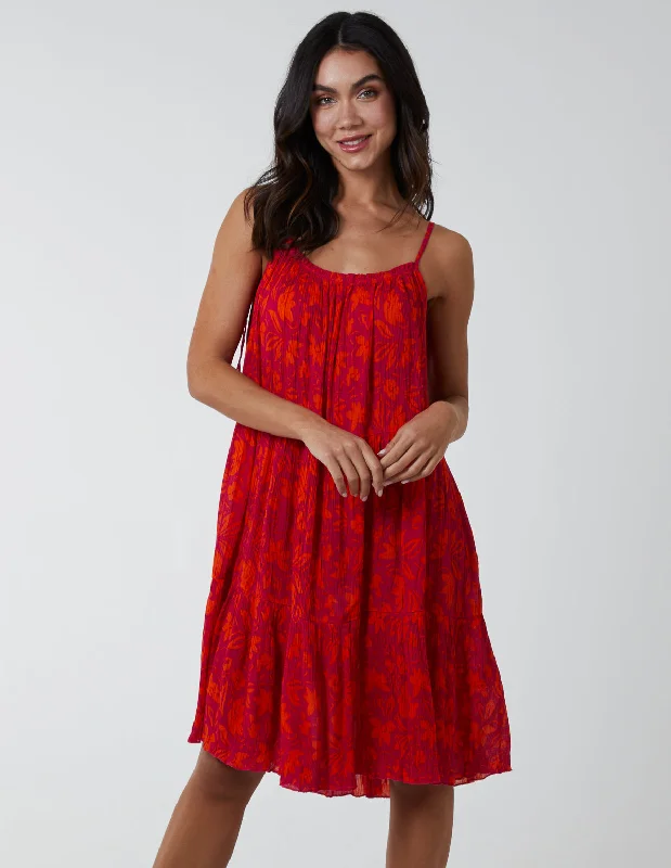 Tiered Cami Mini Dress Trendy Tie-Dye Mini Dress