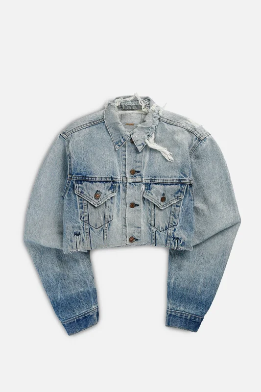 Rework Vintage Levi's USA Crop Denim Jacket - S Denim Jacket Leather Jacket Suede Jacket Rework Vintage Levi's USA Crop Denim Jacket - S Denim Jacket Leather Jacket Suede Jacket