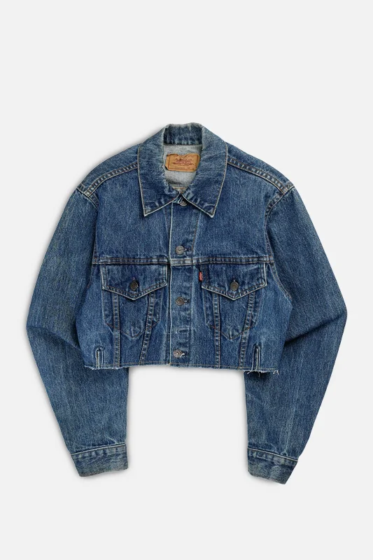 Rework Vintage Levi's USA Crop Denim Jacket - S Mesh Jacket Canvas Jacket Denim Jacket Rework Vintage Levi's USA Crop Denim Jacket - S Mesh Jacket Canvas Jacket Denim Jacket
