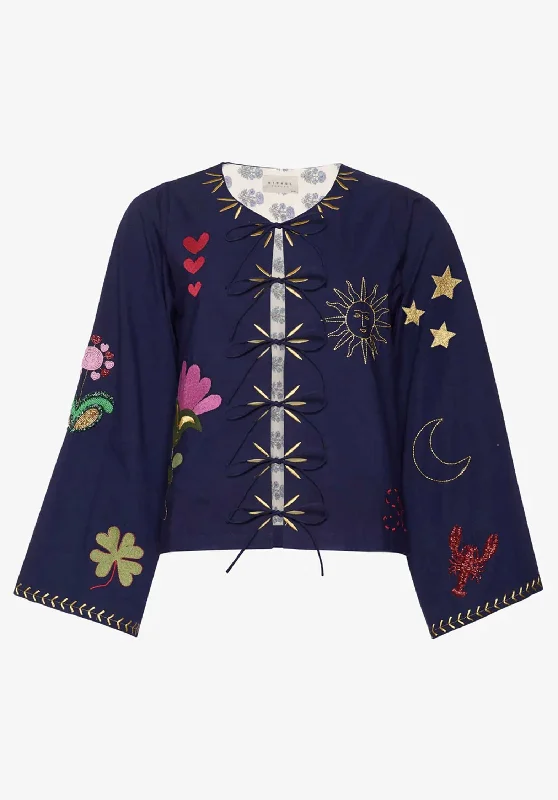 Jacket Se1174 Sophie Navy-Blazer Denim Jacket Leather Jacket Suede Jacket