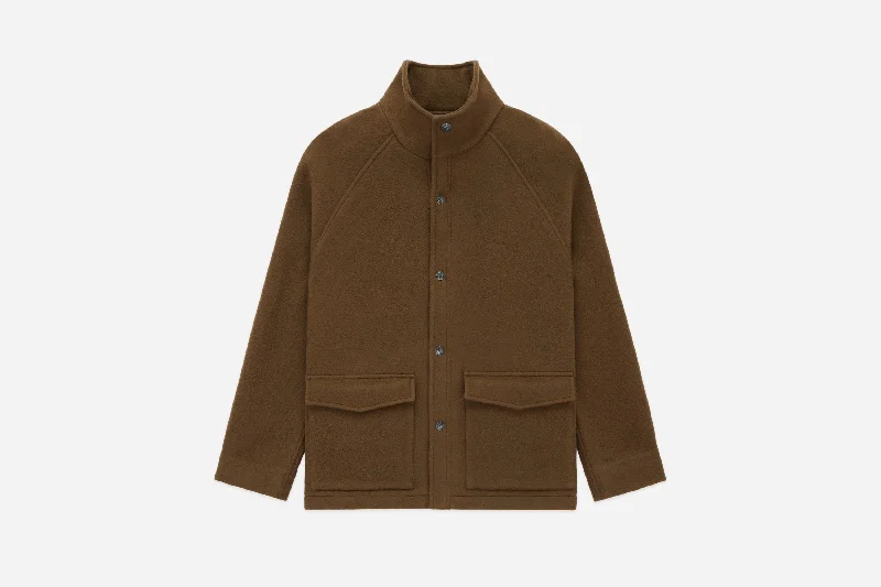 Welding Jacket ~ Tobacco Melton Wool Faux Fur Jacket Real Fur Jacket Shearling Jacket Welding Jacket ~ Tobacco Melton Wool Faux Fur Jacket Real Fur Jacket Shearling Jacket