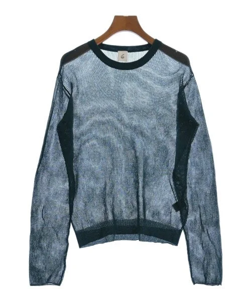 6(ROKU) Sweaters Mesh Sweater Canvas Denim