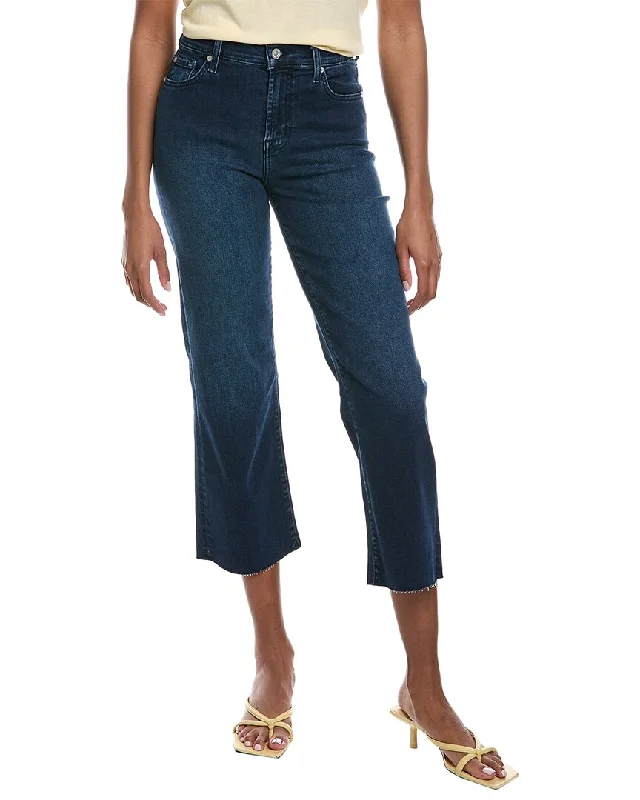 7 For All Mankind Alexa Kaia Cropped Jean Stylish Stone-Wash Denim Jeans