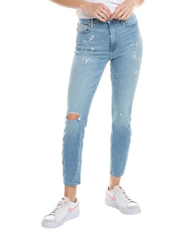 7 For All Mankind High-Waist Ankle Skinny Darby Blue Super Skinny Jean Comfortable Faded High-Rise Jeans 7 For All Mankind High-Waist Ankle Skinny Darby Blue Super Skinny Jean Comfortable Faded High-Rise Jeans