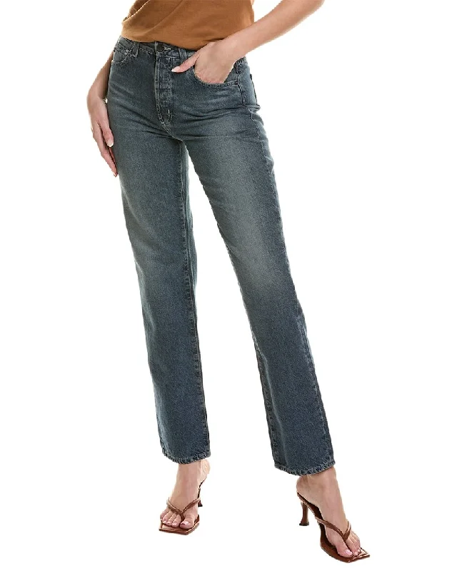 AG Jeans Alexxis Shamrock High-Rise Vintage Straight Jean Trendy Button-Up High-Waist Jeans AG Jeans Alexxis Shamrock High-Rise Vintage Straight Jean Trendy Button-Up High-Waist Jeans