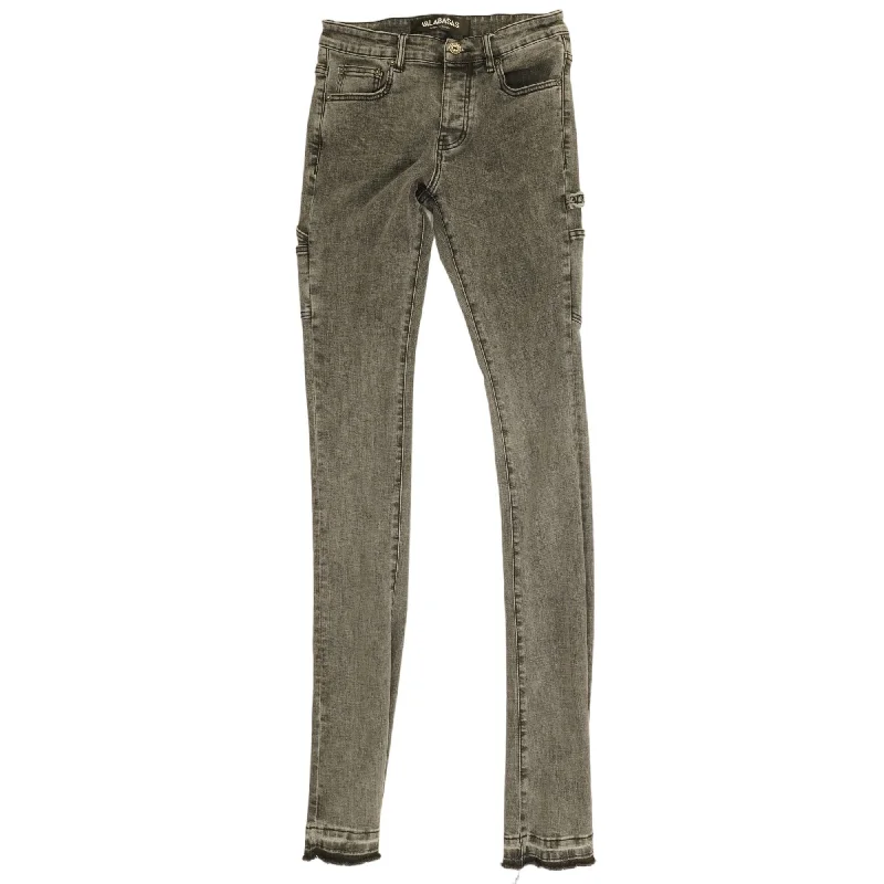 Black Solid Mid Rise Slim Leg Jeans Comfortable Distressed Straight-Leg Jeans