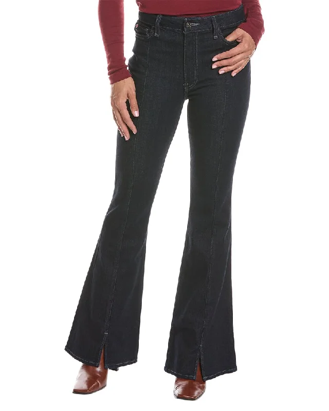 HUDSON Jeans Heidi Indigo Rinse High-Rise Flare Jean Trendy Pleated Waist Jeans