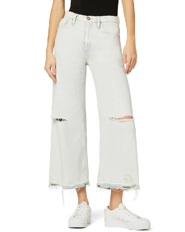HUDSON Jeans Jodie Wide Leg Crop Worthy Dest Jean Fashionable Frayed Hem Denim