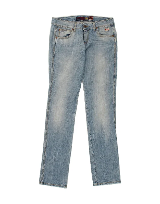 ROY ROGERS Womens Skinny Jeans W29 L34 Blue Cotton Elegant Tapered Leg Denim