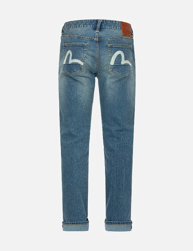 Seagull Print Flex Skinny Denim Jeans #2028 Trendy Vintage Denim Jeans