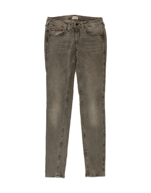 TOMMY HILFIGER Womens Skinny Jeans W31 L34 Grey Fashionable Raw Hem Bootcut Jeans