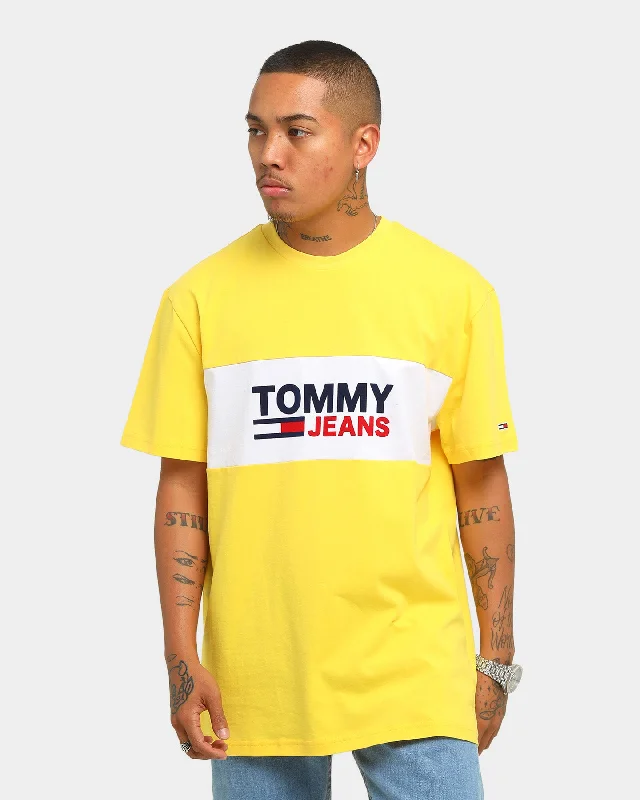 Tommy Jeans TJM Pieced Band Logo T-Shirt Star Fruit Yellow Stylish Relaxed Fit Skinny Jeans Tommy Jeans TJM Pieced Band Logo T-Shirt Star Fruit Yellow Stylish Relaxed Fit Skinny Jeans